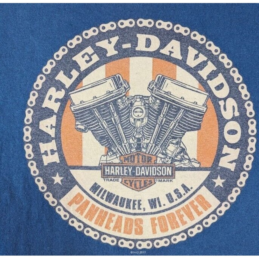 Harley Davidson Men's Milwaukee WI Navy Short Sleeve Shirt L